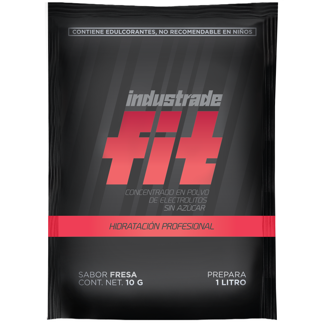 Bebida Hidratante Industrade Fit de 1L, Sabor Fresa