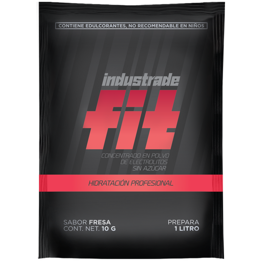 Bebida Hidratante Industrade Fit de 1L, Sabor Fresa