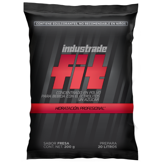 Bebida Hidratante Industrade Fit de 20L, Sabor Fresa