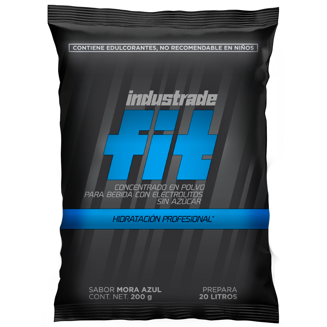 Bebida Hidratante Industrade Fit de 20L, Sabor Mora Azul