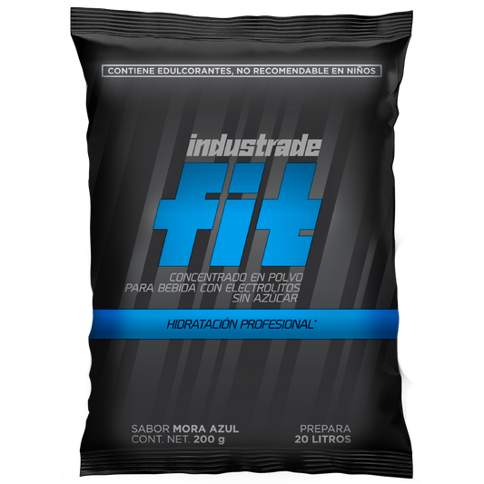 Bebida Hidratante Industrade Fit de 20L, Sabor Mora Azul