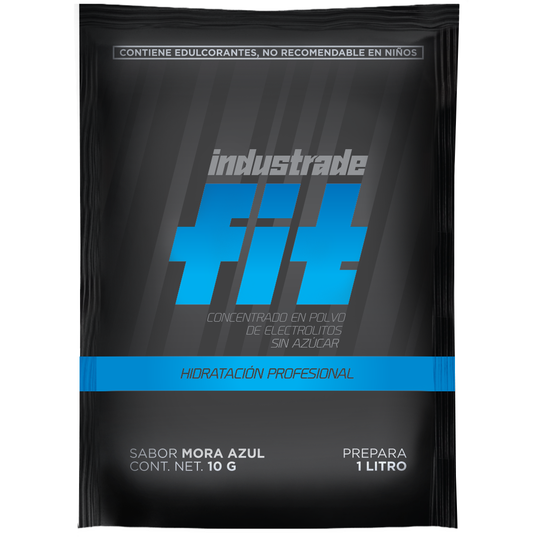 Bebida Hidratante Industrade Fit de 1L, Sabor Mora Azul