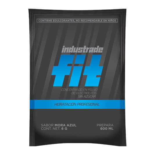 Bebida Hidratante Industrade Fit de 600ml, Sabor Mora Azul